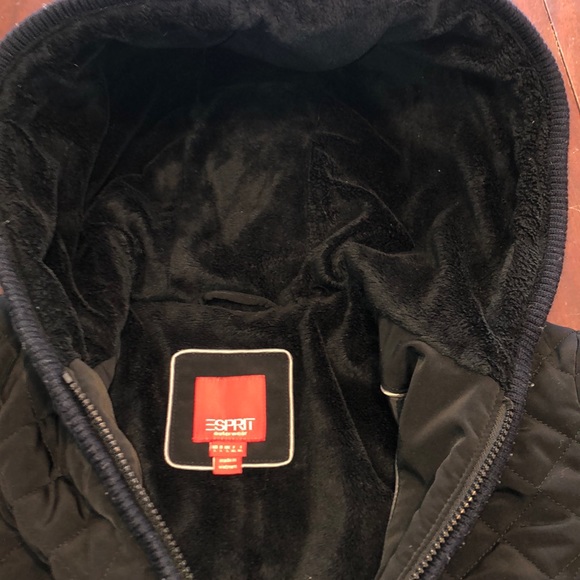 Esprit Outerwear Quilted Hooded Zip Up Coat - Picture 6 of 11